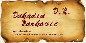 Dukadin Marković vizit kartica